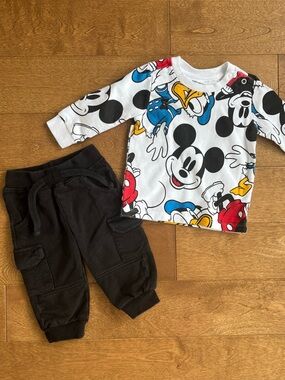 2/$10 DISNEY Baby boy Mickey Mouse outfit 3-6m